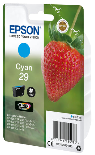 Epson Strawberry Singlepack Cyan 29 Claria Home Ink Epson Strawberry Singlepack Cyan 29 Claria Home Ink
